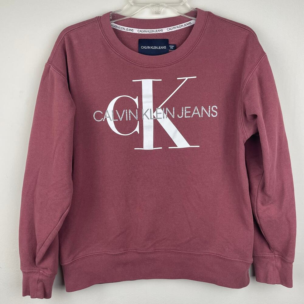 Calvin Klein Womens Monogram Logo Sweatshirt XS
